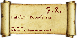 Fehér Koppány névjegykártya