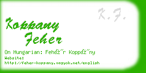 koppany feher business card